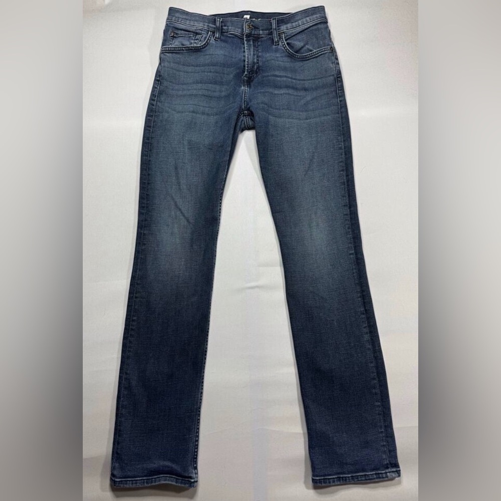EUC... Mens 7 For All Mankind Dark Blue Straight Jeans (33x32)